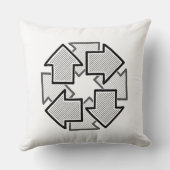 Clockwise Arrows Minimal Geometric White Variant 1 クッション (裏面)