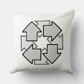 Clockwise Arrows Minimal Geometric White Variant 1 クッション (正面)