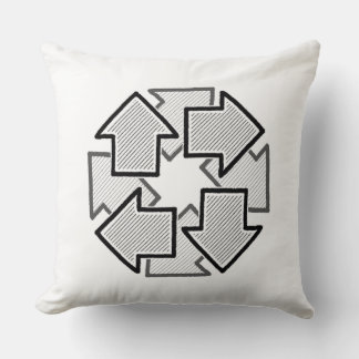 Clockwise Arrows Minimal Geometric White Variant 1 クッション