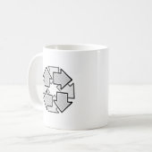 Clockwise Arrows Minimal Geometric White Variant 1 コーヒーマグカップ (正面左)