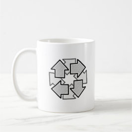 Clockwise Arrows Minimal Geometric White Variant 1 コーヒーマグカップ