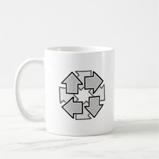 Clockwise Arrows Minimal Geometric White Variant 1 コーヒーマグカップ