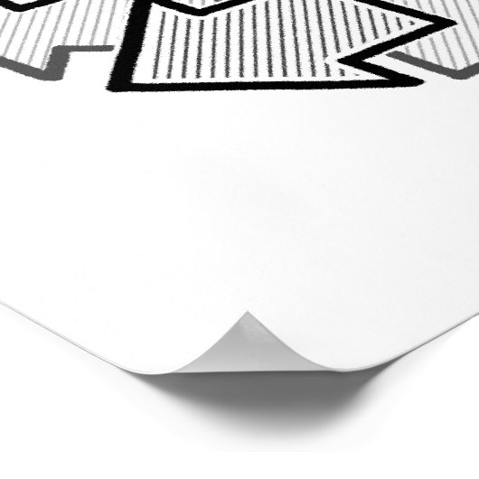 Clockwise Arrows Minimal Geometric White Variant 1 ポスター (角)