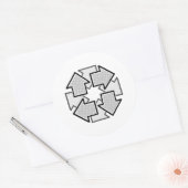 Clockwise Arrows Minimal Geometric White Variant 1 ラウンドシール (封筒)