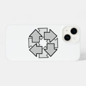 Clockwise Arrows Minimal Geometric White Variant 1 iPhoneケース (裏面横)