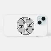 Clockwise Arrows Minimal Geometric White Variant 1 iPhone 15ケース (裏面横)