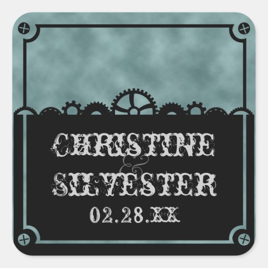 Clockworkシルエット、お土産シール スクエアシール (正面)