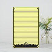 Clockworkシルエット、ひな形 便箋 (スタンド正面)