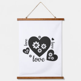 Clockworkハートタペストリー – Steampunk Romance 吊り下げ型タペストリー