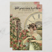 Clockworkバラガーデンジャーナルスクラップブック紙 (正面/裏面)