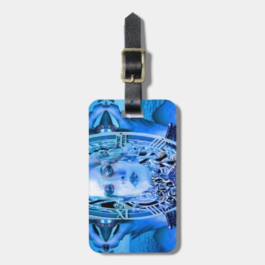 Clockwork青い荷物タグ ラゲッジタグ (正面縦)