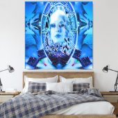 Clockwork青 キャンバスプリント (インサイチュ (寝室))