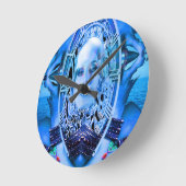 Clockwork青 ラウンド壁時計 (傾斜)