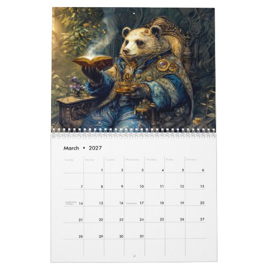 Clockwork Creatures – A Steampunk Woodland Tale カレンダー (3月 2027)