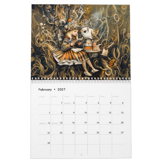 Clockwork Creatures – A Steampunk Woodland Tale カレンダー (2月 2027)