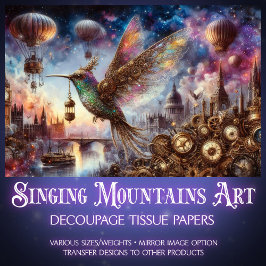 Clockwork Hummingbird空中スチームパンクデコップル 薄葉紙