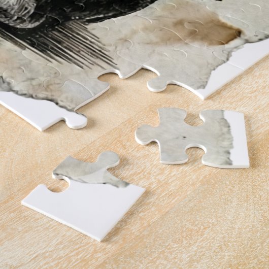 Clockwork Shiba – Gothic Overthinking Dog Puzzle ジグソーパズル (側面)