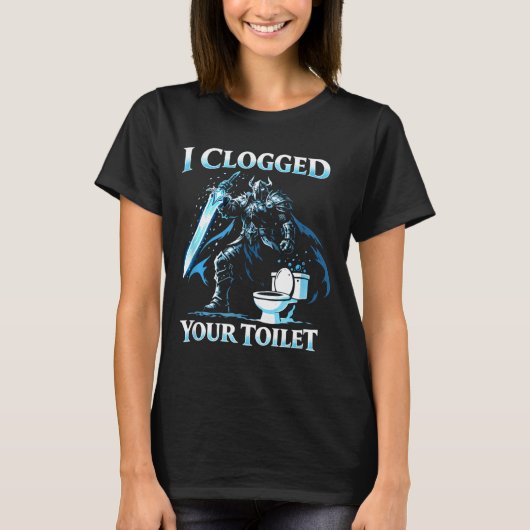 Clogged toilet funny alpha wolf meme stupid tシャツ (正面)