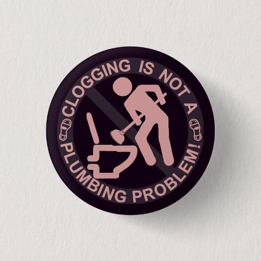 Cloggerのおもしろいな詰ること 缶バッジ (正面)