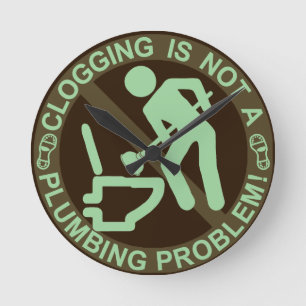Cloggerのおもしろいな詰る緑 ラウンド壁時計