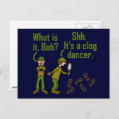 Clogger足跡おもしろい漫画はがき ポストカード (正面/裏面)