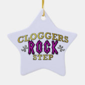 Cloggersの石のステップ詰るダンス セラミックオーナメント (裏面)