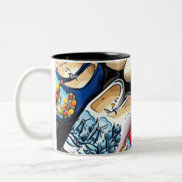 Clogs Mug – アムステルダム、オランダ/オランダ ツートーンマグカップ