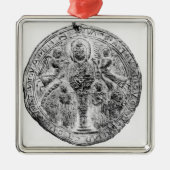 cloisonneの技術で飾られる円形浮彫り メタルオーナメント (正面)