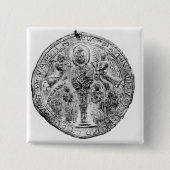 cloisonneの技術で飾られる円形浮彫り 缶バッジ (正面)