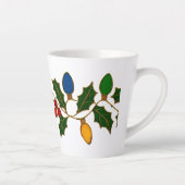 Cloisonne Art Christmas Lights and Holly カフェラテマグ (右)
