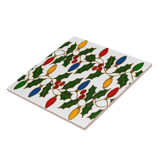 Cloisonne Art Christmas Lights and Holly タイル (側面)