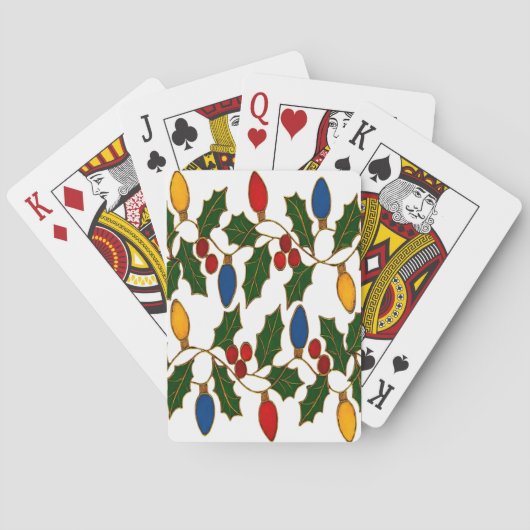 Cloisonne Art Christmas Lights and Holly トランプ (裏面)