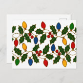 Cloisonne Art Christmas Lights and Holly ポストカード (正面/裏面)