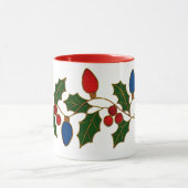 Cloisonne Art Christmas Lights and Holly マグカップ (中央)