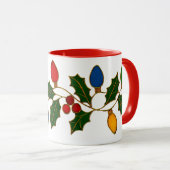 Cloisonne Art Christmas Lights and Holly マグカップ (正面右)