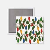 Cloisonne Art Christmas Lights and Holly マグネット (正面/裏面)