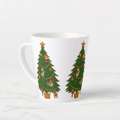 Cloisonne Art Christmas Tree Character Ornaments カフェラテマグ (左アングル)