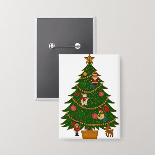 Cloisonne Art Christmas Tree Character Ornaments 缶バッジ (正面/裏面)