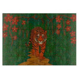 Cloisonne Art Tiger on the Jungle Path カッティングボード