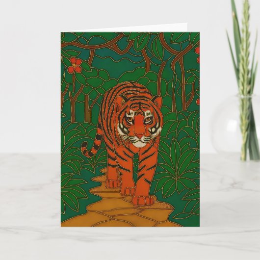 Cloisonne Art Tiger on the Jungle Path カード (正面)