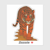 Cloisonne Art Tiger on the Jungle Path シール (シート)