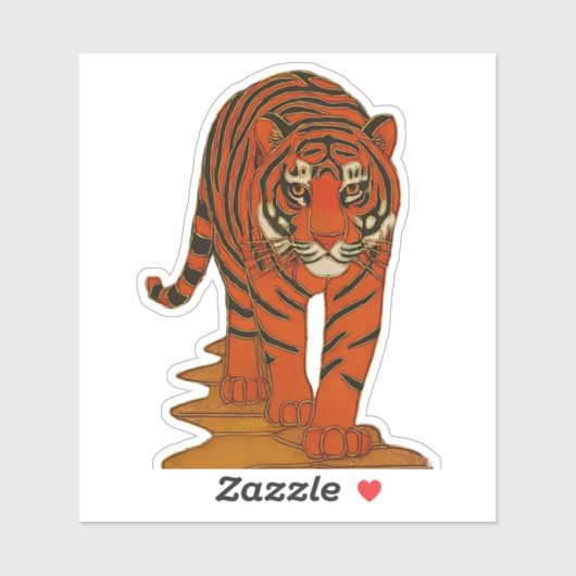 Cloisonne Art Tiger on the Jungle Path シール (シート)