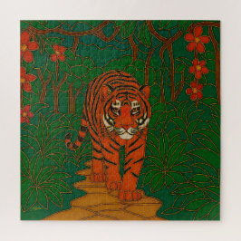 Cloisonne Art Tiger on the Jungle Path ジグソーパズル