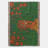 Cloisonne Art Tiger on the Jungle Path スローブランケット (正面縦)