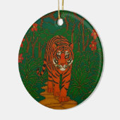 Cloisonne Art Tiger on the Jungle Path セラミックオーナメント (左)
