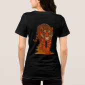 Cloisonne Art Tiger on the Jungle Path トライブレンドＴシャツ (裏面)