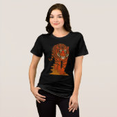 Cloisonne Art Tiger on the Jungle Path トライブレンドＴシャツ (正面全面)