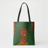 Cloisonne Art Tiger on the Jungle Path トートバッグ (正面)