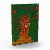 Cloisonne Art Tiger on the Jungle Path フォトブロック (左)