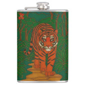 Cloisonne Art Tiger on the Jungle Path フラスク (正面)